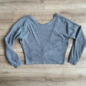 Noisy May open back knit knit ribbed long sleeve crop top style shirt